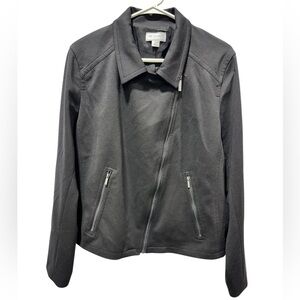 NWT Liz Claiborne Simply Liz black zip-front moto jacket Size XL